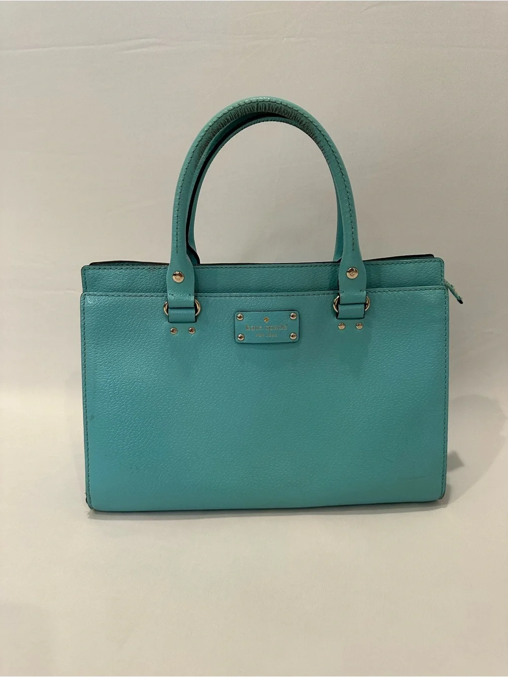 kate spade Turquoise Leather Satchel with Gold Hardware - Picture 1 of 6
